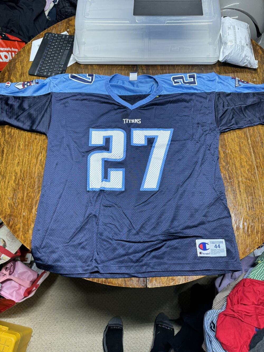 Vintage Tennessee Titans Eddie George Champion Jersey Size 44 Large 90s NFL
